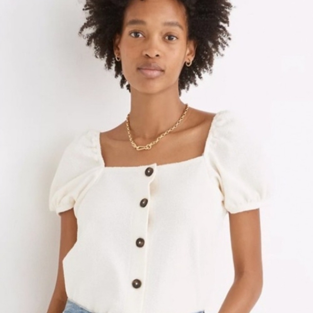 ☀️ Madewell Cream Button-Up Top 🌷